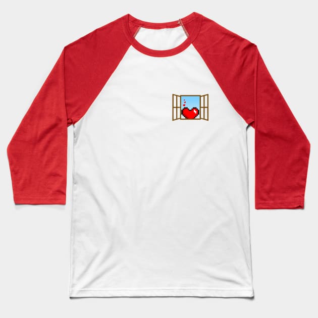 Crazy Lil Heart Baseball T-Shirt by constantine2454